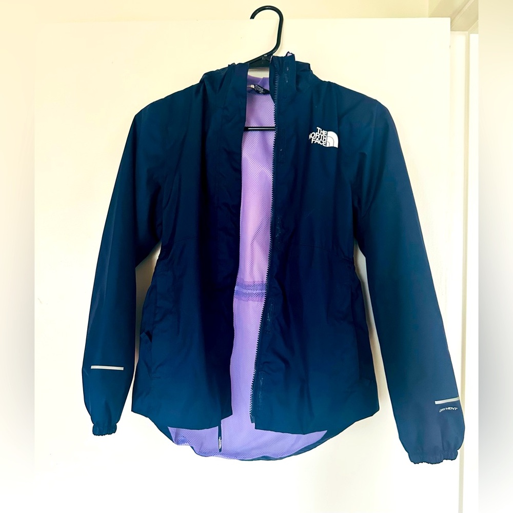 North Face Kids windbreaker jacket in navy
